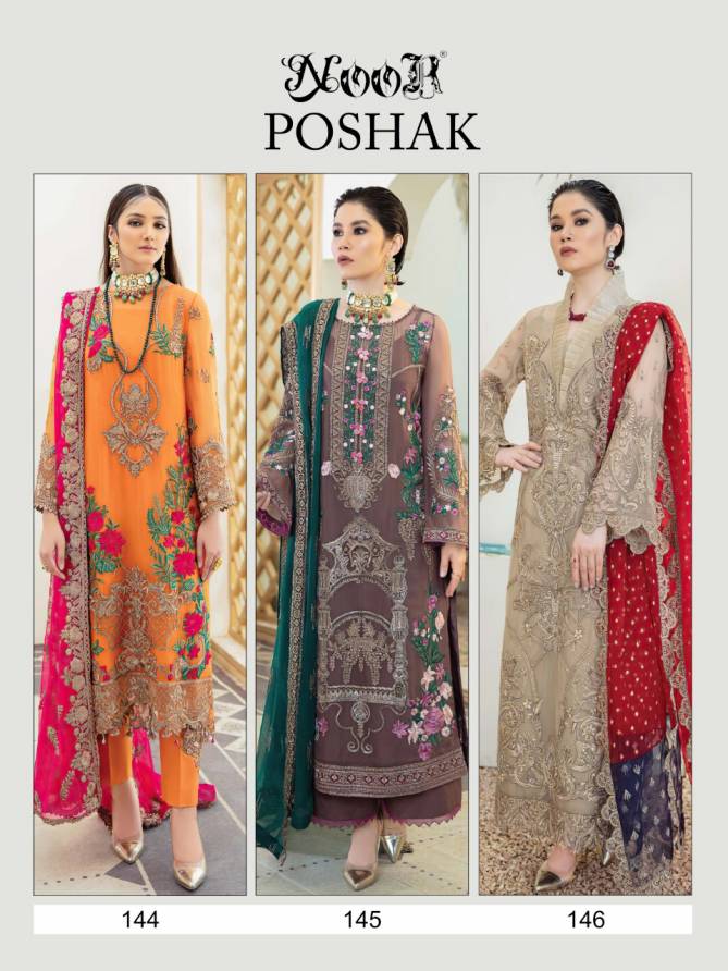 Noor Poshak Georgette Festive Wear Heavy Embroidery Pakistani Salwar Kameez Collection
